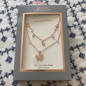 Rose gold butterfly necklace